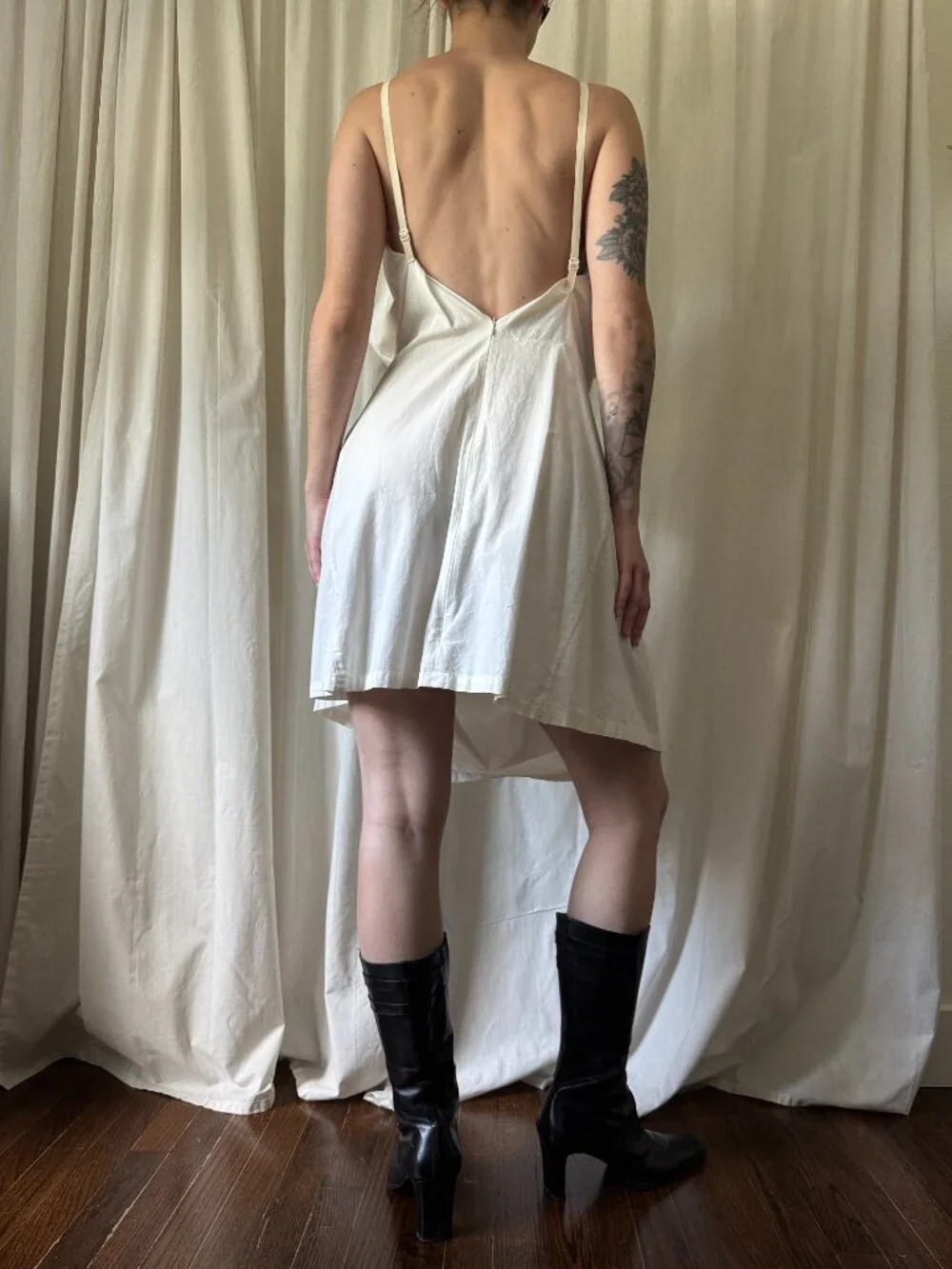 MM6 Maison Margiela White Scoop Neck Sleeveless Mini Dress Women's Size 6 - Picture 9 of 12